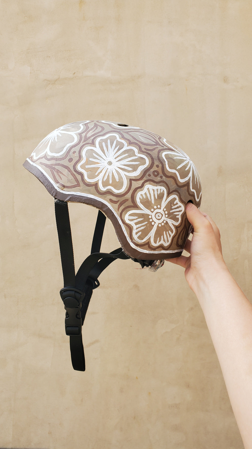Earthtone Floral - Hand-painted Helmet