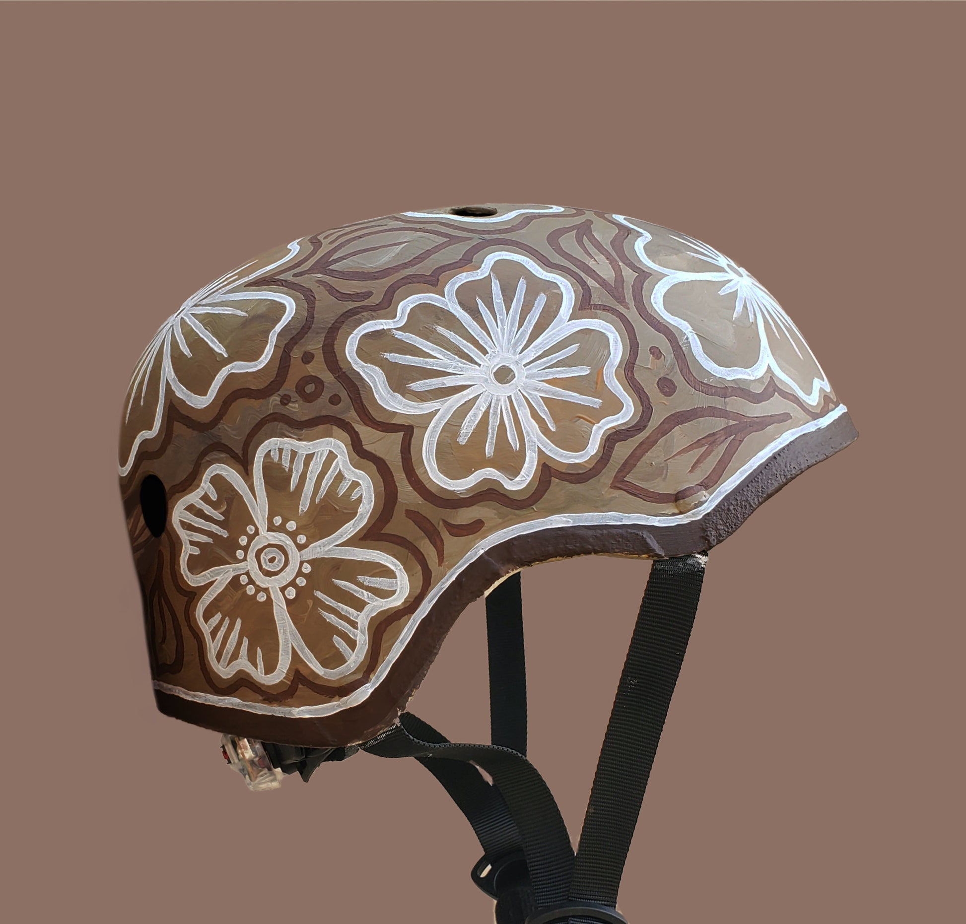 Earthtone Floral - Hand-painted Helmet