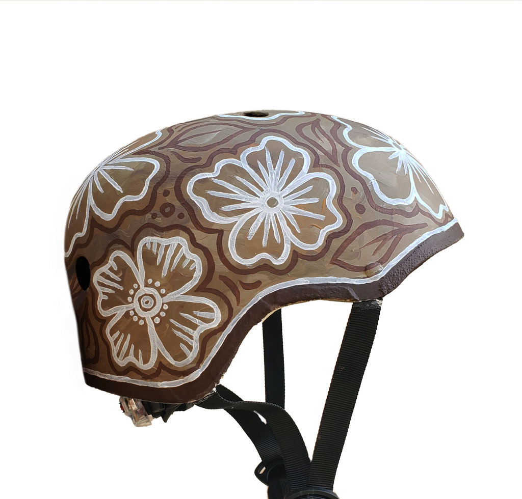 Earthtone Floral - Hand-painted Helmet
