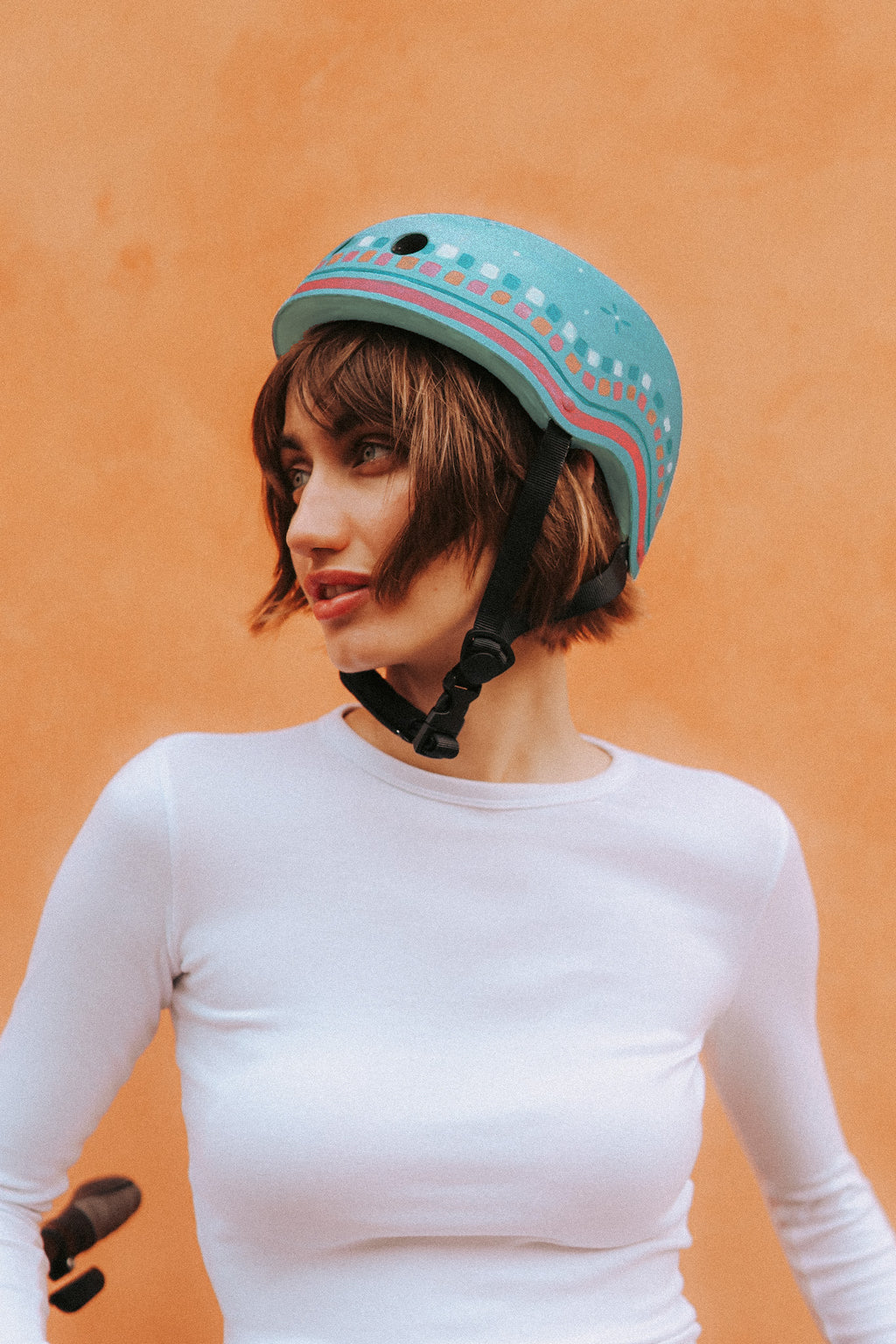 Blue Mosaic Trim - Hand-painted Helmet