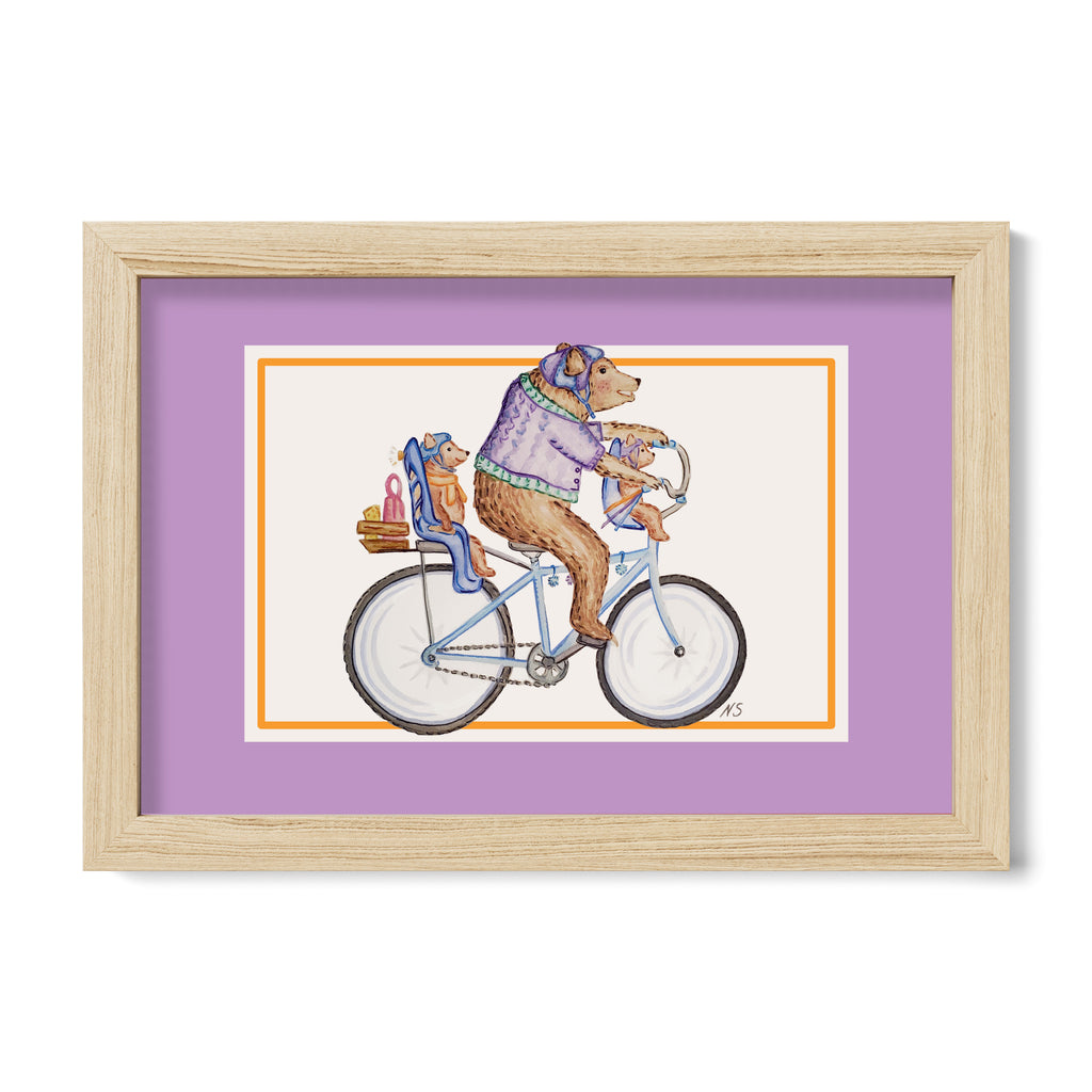 Moma Bear and Cubs Riding