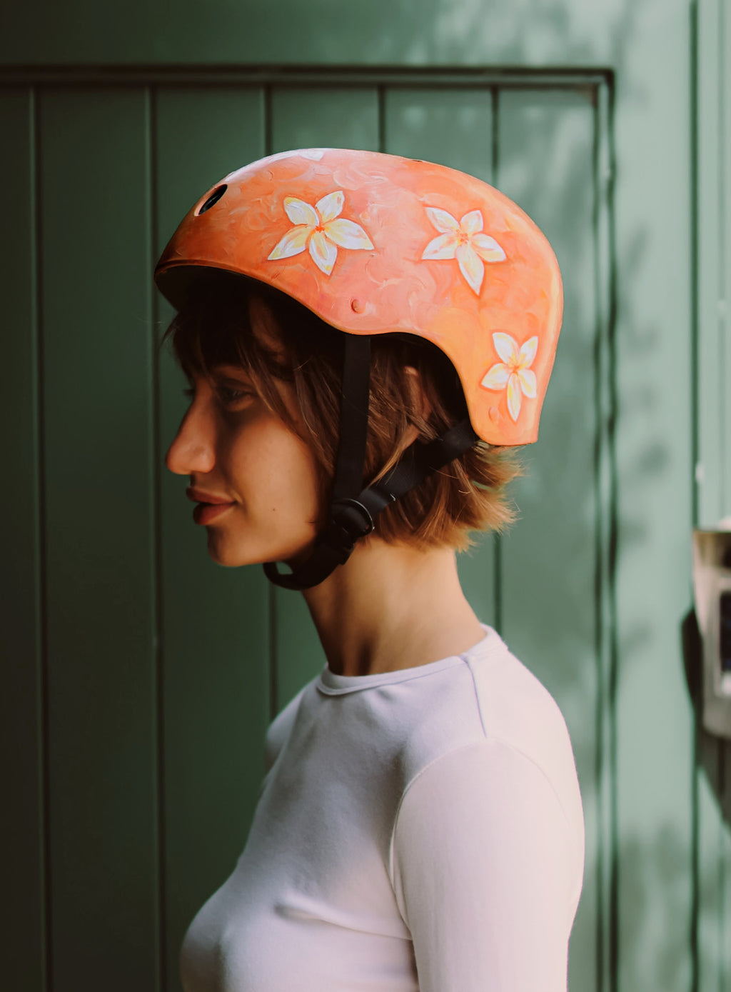 Frangipani Floral - Hand-painted Helmet