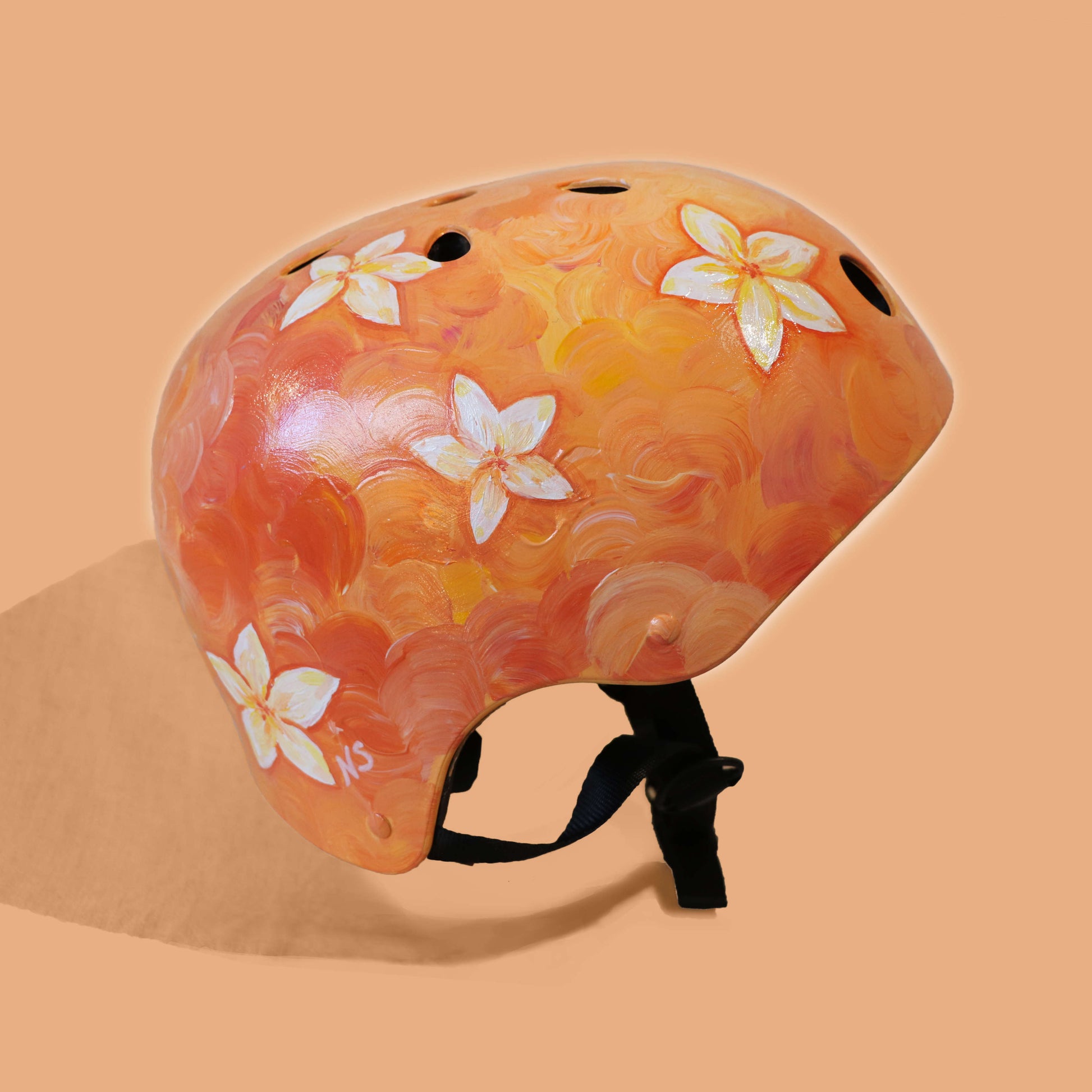 Frangipani Floral - Hand-painted Helmet