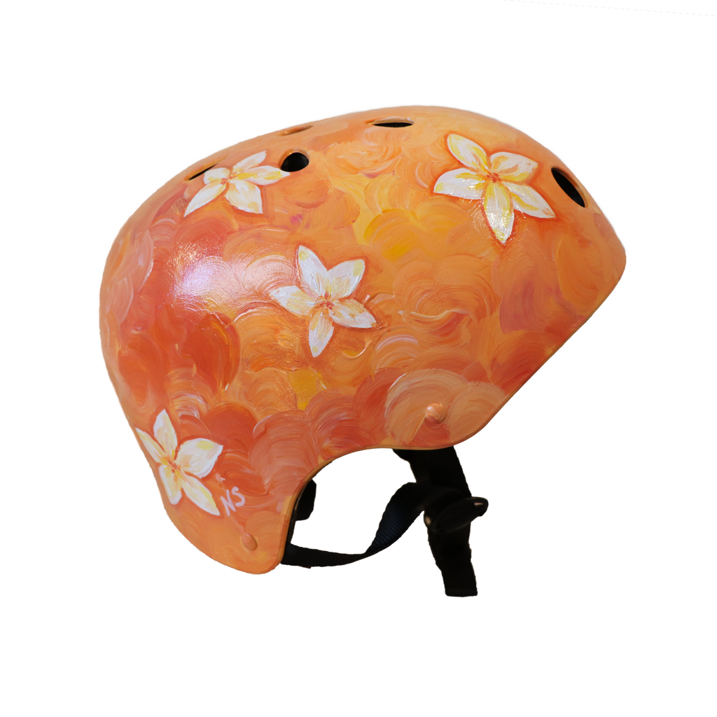 Frangipani Floral - Hand-painted Helmet