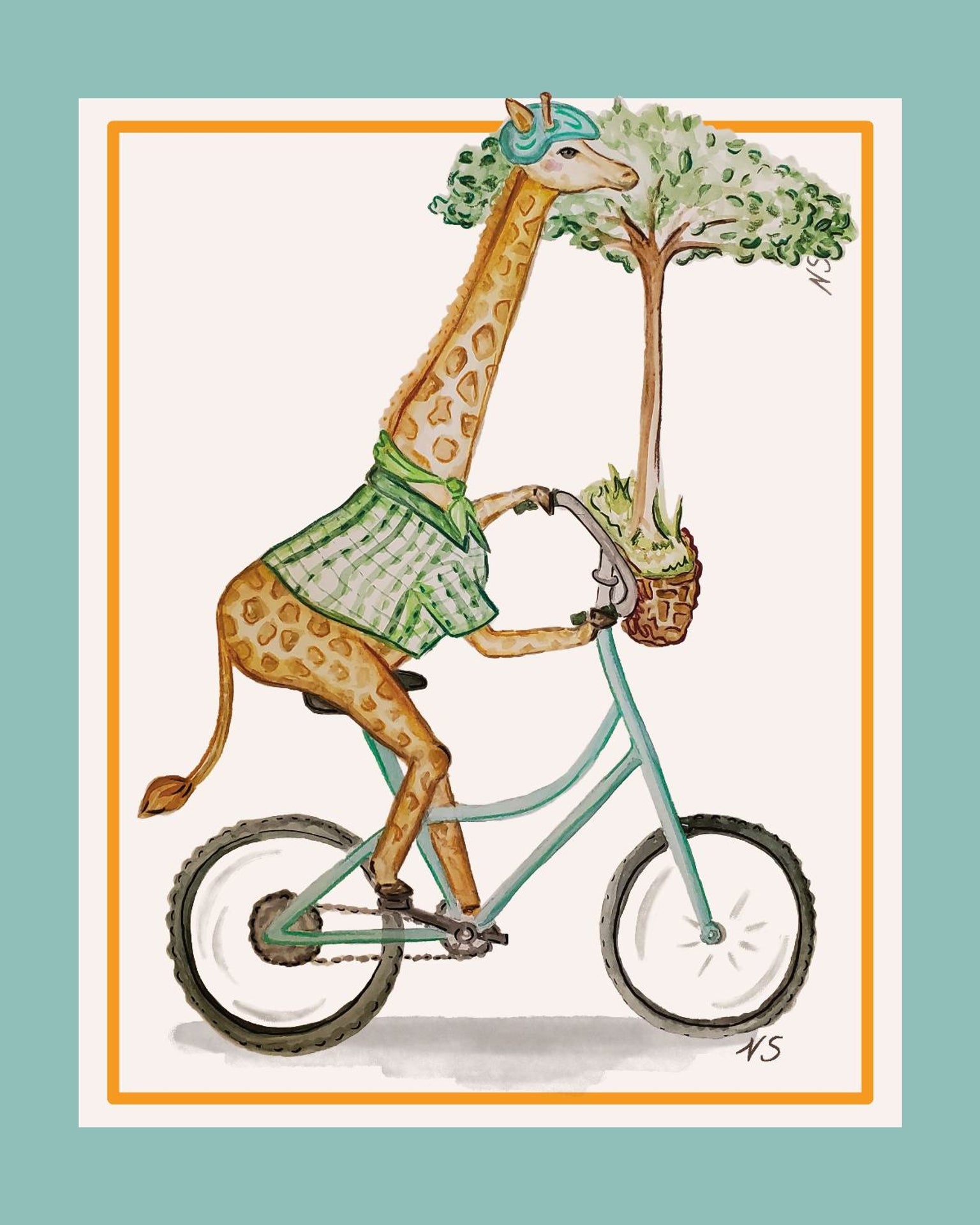 Cyclist Giraffe